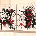  4 πίνακες ζωγραφικής, ακρυλικό σε καμβά, κατά το στυλ του Jackson Pollock, από Αυστριακό καλλιτέχνη. Θεσσαλονίκη, Διαστασεις 40χ50 ο καθένας. Πωλούνται στην  τιμή των 150€ ο καθένας, σύνολο 600€.
