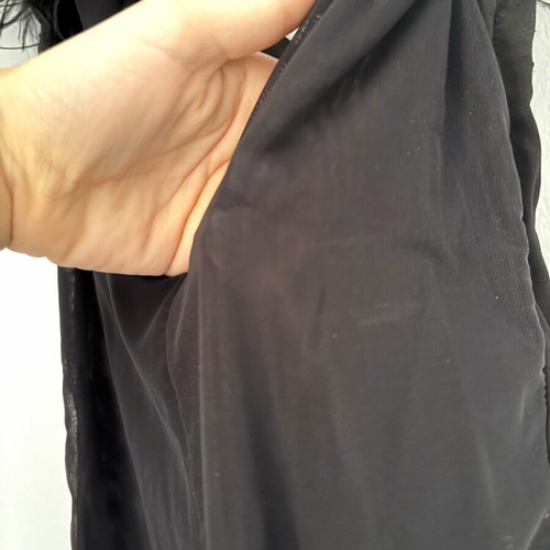 Pinko black transparent bodysuit with feathers like new, size XS