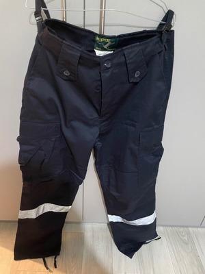 EKAB uniform pants with reflective tape and side pockets, size M