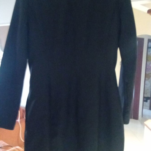 Trench coat used, size S, black, mid-length spring jacket