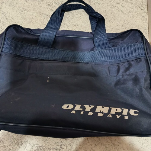 Olympic Airways Vintage Bag used, blue, collectible aviation accessory
