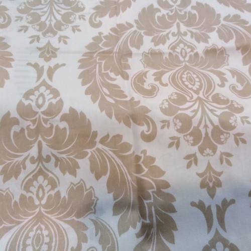 Cotton satin bed sheet set new super king with printed top sheet and ecru bottom sheet