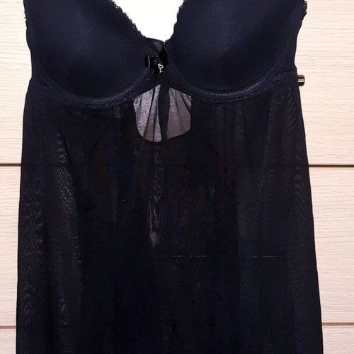 Baby doll Zara with push up bra 80B, large, black, new