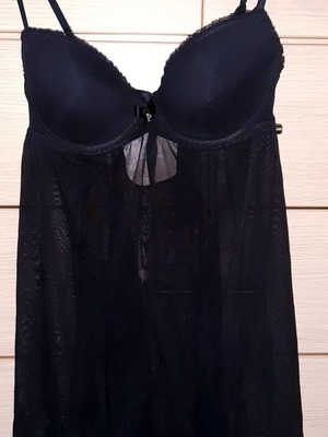 Baby doll Zara with push up bra 80B, large, black, new