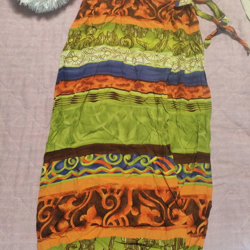 Vintage summer skirt used, multicolor, size M