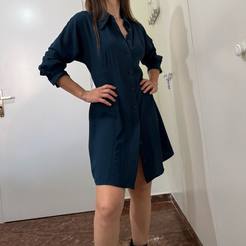 Mango women's shirt dress like new, blue and green
