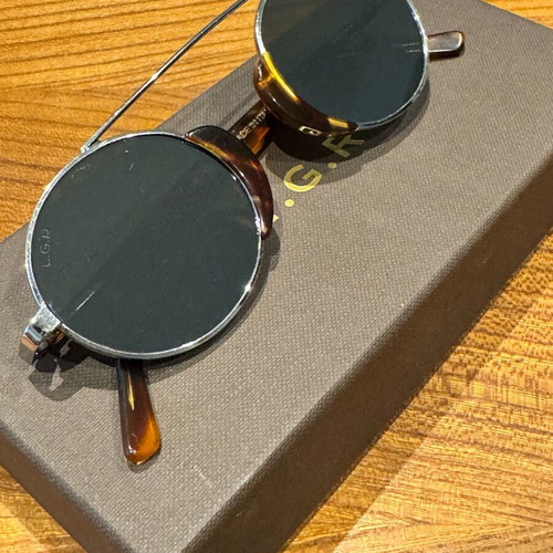 L.g.r Togo sunglasses like new, nickel with tortoise shell and mirror lens