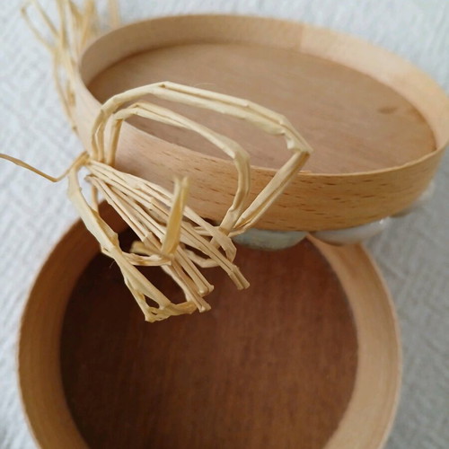 Handmade wooden jewelry box with shells like new
