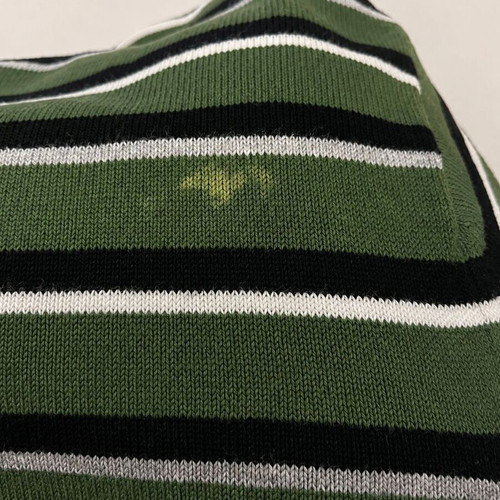 Calliope Man striped sweater L used, green and black
