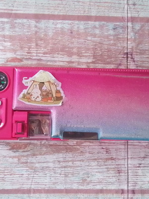 School pencil case Pink Blue Glitter Smiggle Pop Out used
