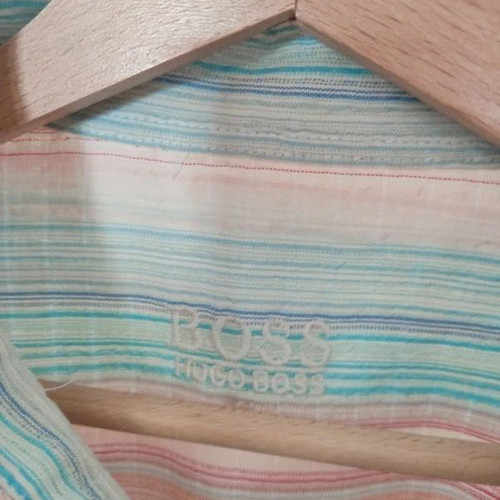 Hugo Boss vintage striped cotton men's shirt XL like new