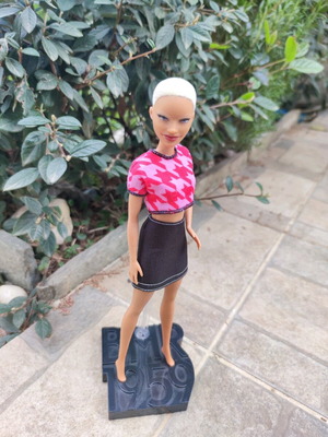 Barbie flocking velour hair OOAK used with clothes