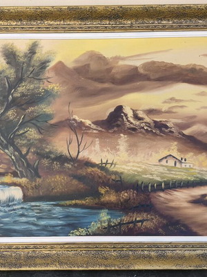 Landscape painting like new with frame 77x1.36 meters