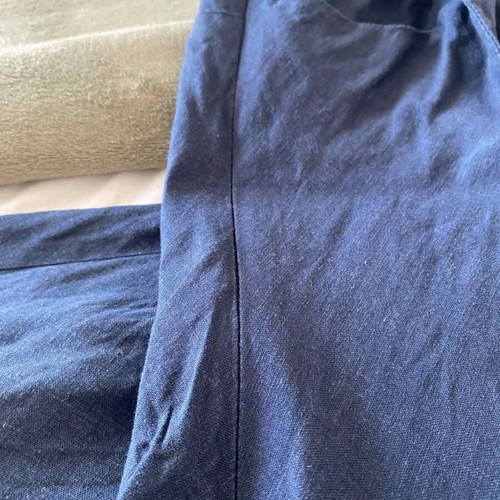 Mind Your Style linen dress blue one shoulder, small, like new