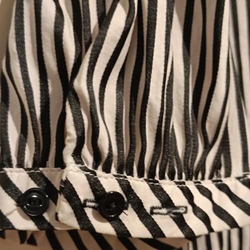 Zara Basic striped women's shirt M with belt like new black and white