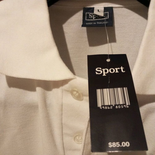 Collectible white men's polo shirt new, size L