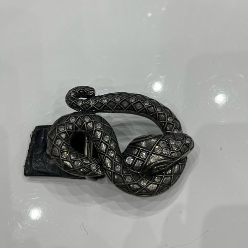 Belt buckle used, large, gray