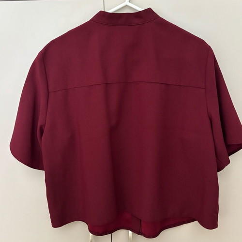 ASOS Crop Short-Sleeve Shirt Bordeaux like new