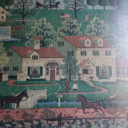 Puzzle framed picture used, size 65x57