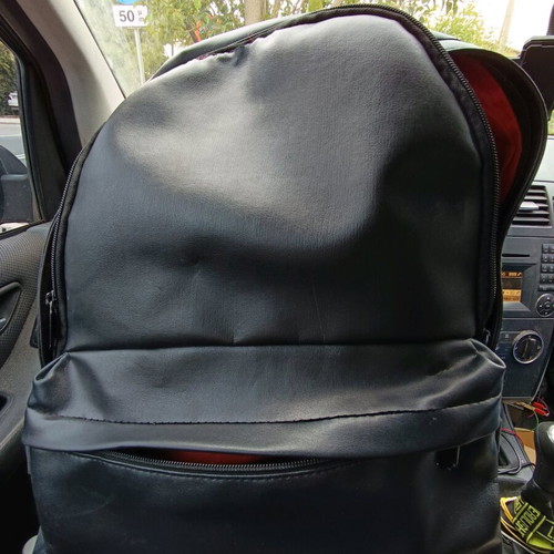 Admiral laptop bag used with leatherette and red interior