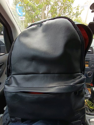 Admiral laptop bag used with leatherette and red interior
