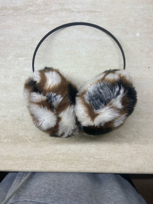 Ear muffs like new, white and brown