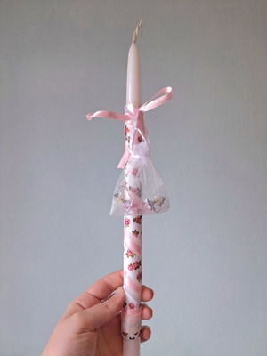 Handmade candle with gift of handmade floral earrings new