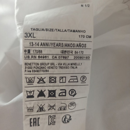 Benetton skirt white, new, size 3XL for girls 13-14 years