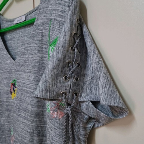 Marks & Spencer summer cotton top like new, grey, size 18