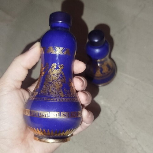 Metaxa 100th Anniversary Set porcelain and 18K gold like new