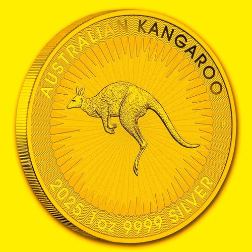 Νόμισμα 2025 Australia Kangaroo 1oz $1 ασημένιο και επιχρυσωμένο, καινούργιο