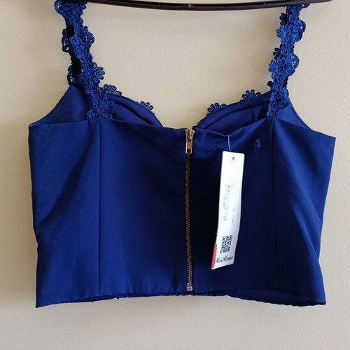 Suit set with top and flared pants blue new