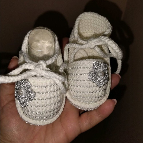 Knitted baby espadrilles