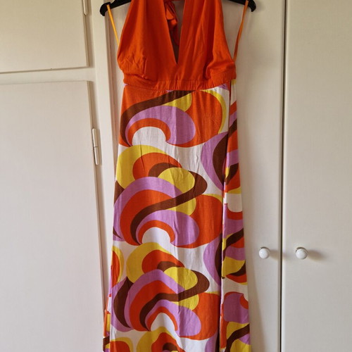 Le Vertige summer backless dress, size S, yellow and orange