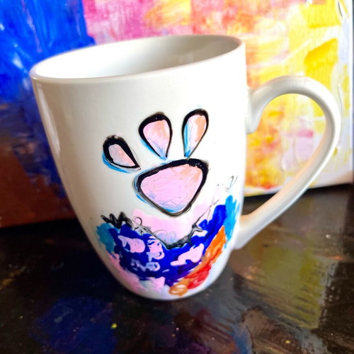 Pink Panther mug hand-painted new