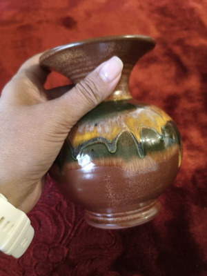 Gaia handmade ceramic vase with drip glaze