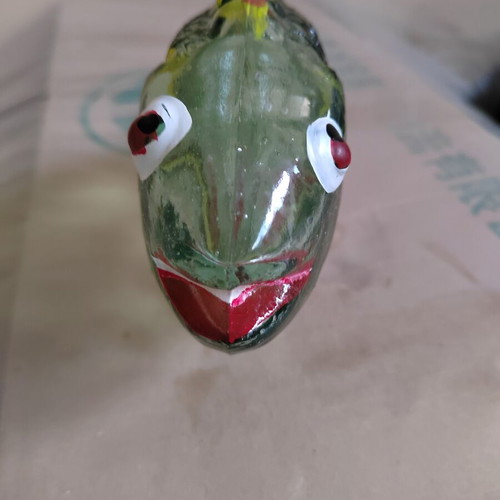 Vintage glass fish bottle like new, 1960s-1970s decorative piece