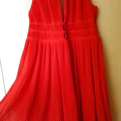 H&M dress red with pleated hem size 34