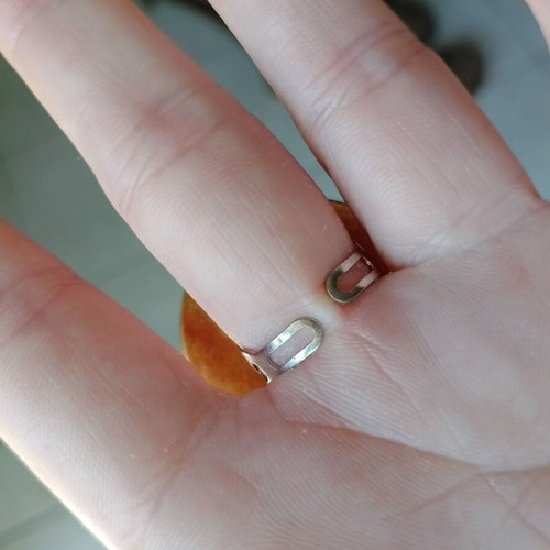Statement two-tone adjustable ring like new, gold and silver