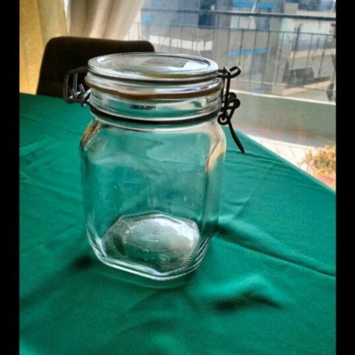 Airtight glass jar 1L used with 1/2L gift