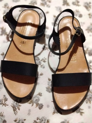 Leather sandals size 39 new, black and brown