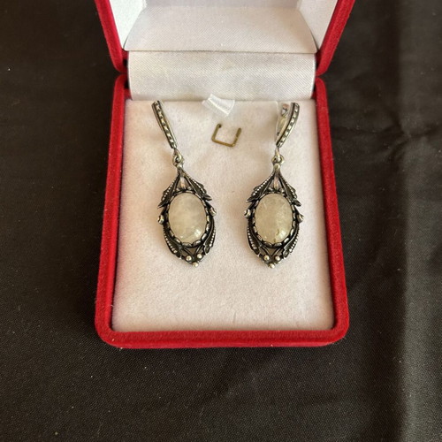 Vintage silver earrings (925) used with stone