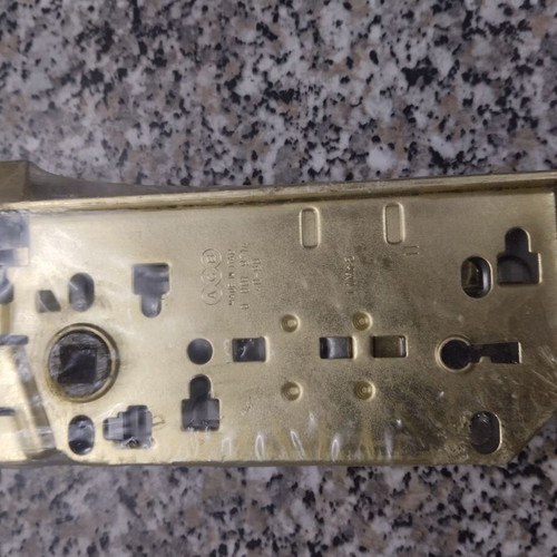 AGB Square Door Lock 40-90mm Gold with Strike Plate and 2 Keys New