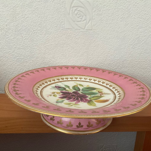 Antique porcelain cake stand 100 years old with handmade decoration