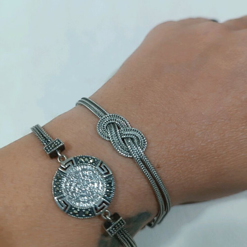 Silver 925 Byzantine bracelets new, set of two pieces