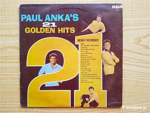  PAUL ANKA  -  21 Golden Hits  diskos viniliou