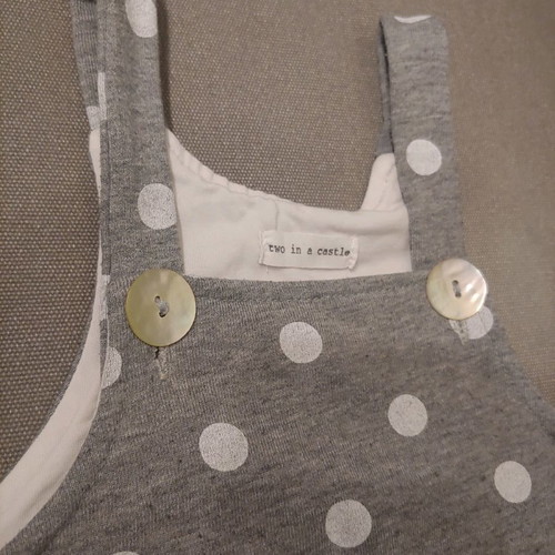 Two in a Castle overall romper for girl 18-24 months like new
