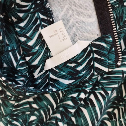 H&M dress lightweight summer with tropical leaf print, size S, like new