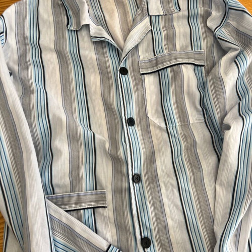 Striped Pyjama Shirt size 54 vintage like new, white and blue