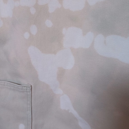 Bershka cotton denim pinafore mini dress, tie dye, mint and white